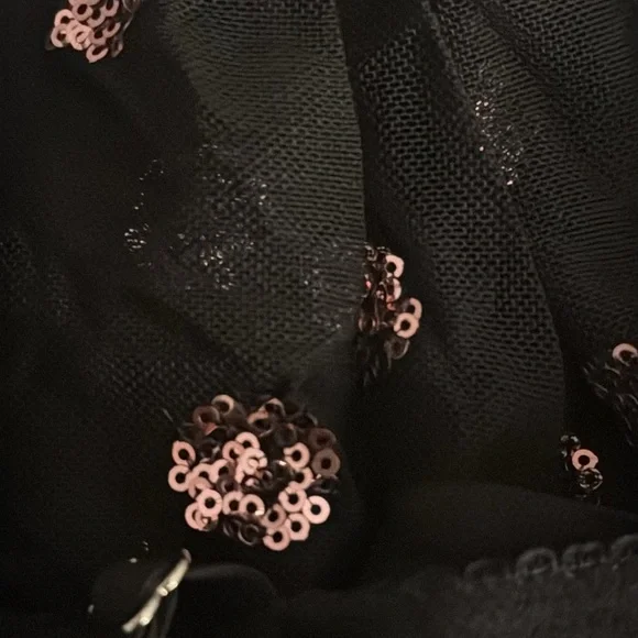VICTORIA’S SECRET Sexy Little Things… Black Pink Ruffle Mesh Lingerie Corset 34C